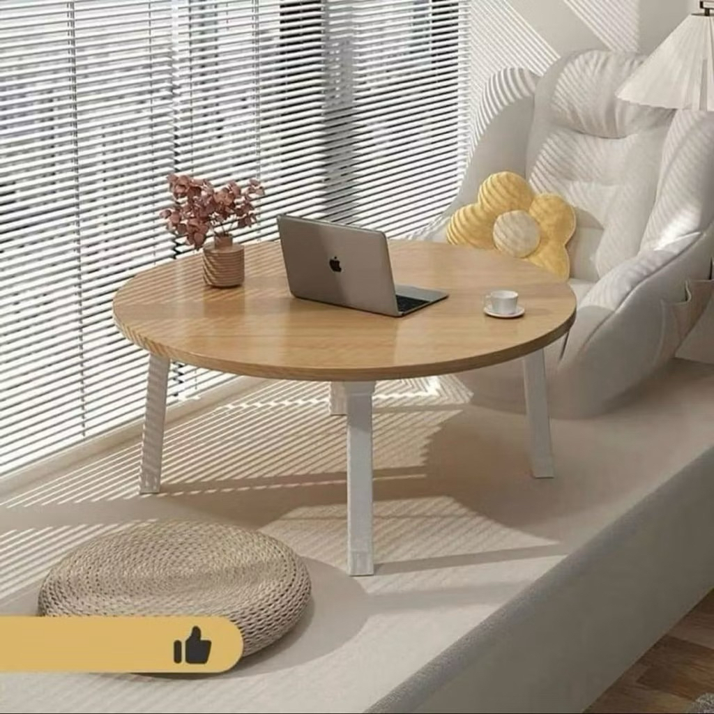 Bàn tròn gấp gọn ngồi bệt học sinh tiện ích chân nhựa cứng 60x60 NAVACO