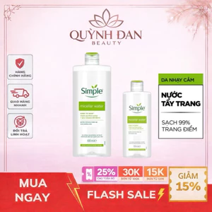 Nước tẩy trang Simple Micellar water không chứa cồn 200ml/400ml