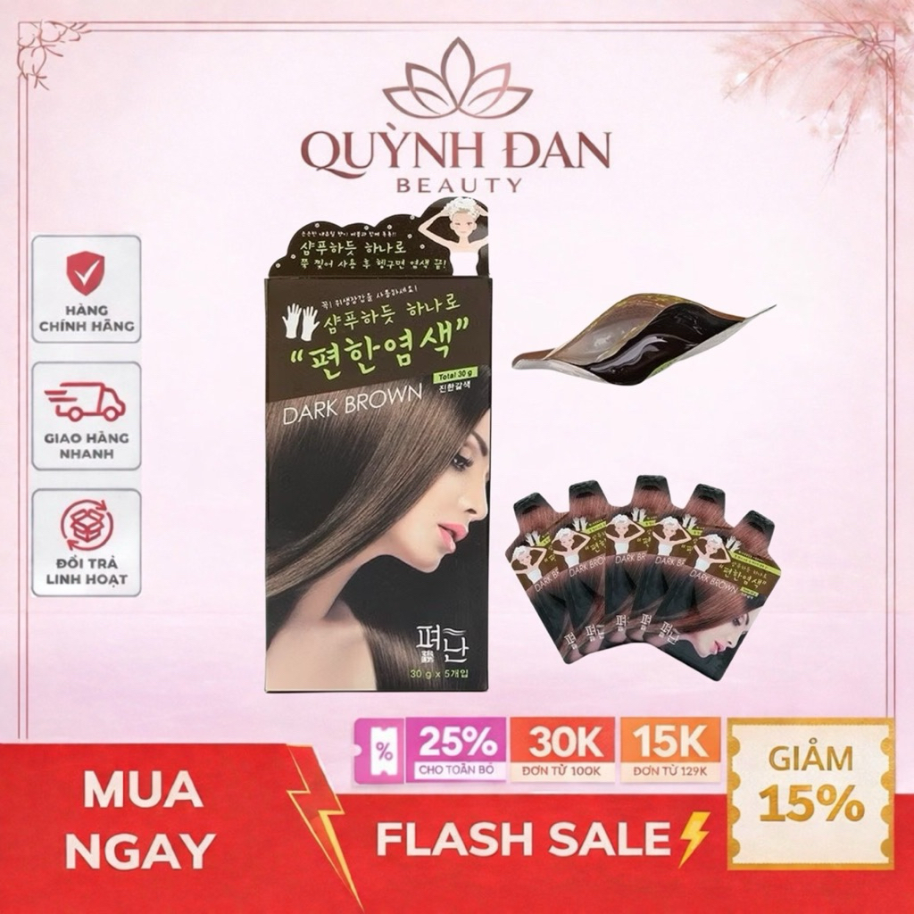 Gội khô nhuộm thảo dược Pyeonan ( 5 Gói )