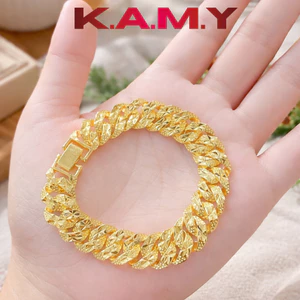 Lắc Tay Khoen Lật Chạm Khắc Cao Cấp – Mạ Vàng Sang Trọng, Khóa Chắc Chắn, Đeo Nổi Bật