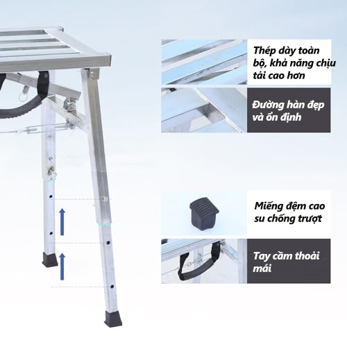 [Giá Siêu Rẻ] Giàn giáo gấp gọn Nhiều kích thước lựa 1.2m-2m chọn Không Rung Chịu Lực 150kg  Công trình cải tạo nhà