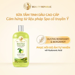 Sữa tắm tinh dầu Ý phục hồi độ ẩm làn da với HA Beauty Republic Botanica Breeze Hương Rosemary & Bergamot 500ml