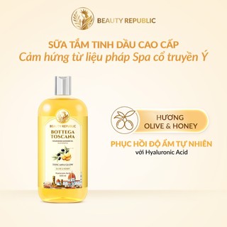 Sữa tắm tinh dầu Ý phục hồi độ ẩm làn da với HA Beauty Republic Toscana Glow Hương Olive & Honey 500ml