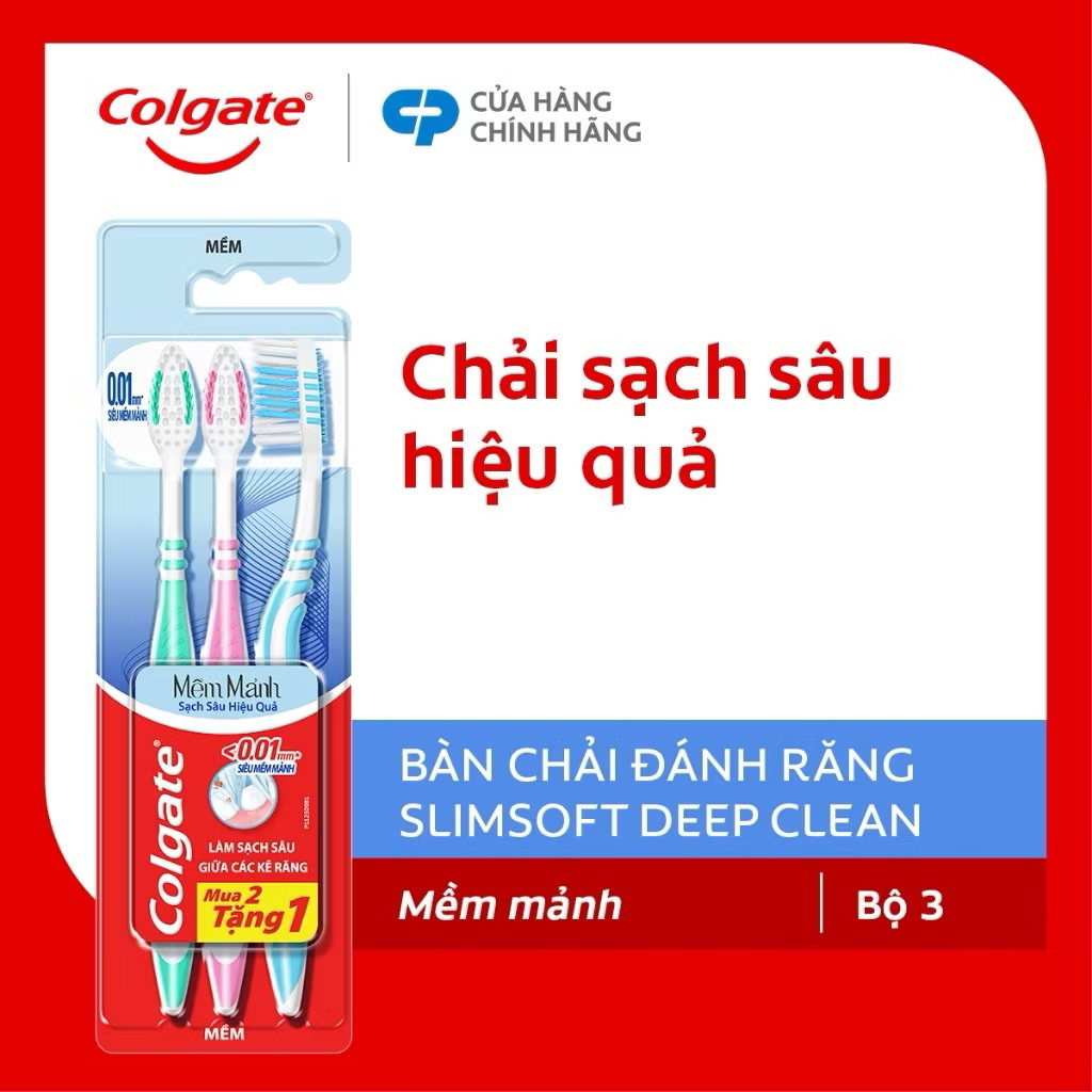 Bộ 3 bàn chải Colgate chăm sóc nướu, chải sạch sâu hiệu quả