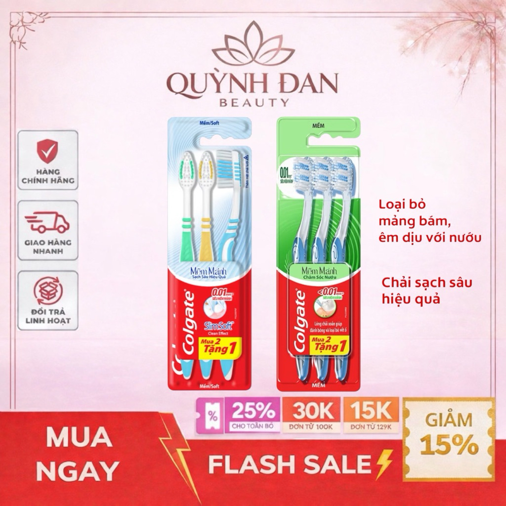 Bộ 3 bàn chải Colgate chăm sóc nướu, chải sạch sâu hiệu quả