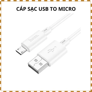Cáp Sạc Micro USB Hoco X88 Dài 1m – Dây Sạc Nhanh 2.4A Cho Android, Samsung, OPPO, Xiaomi, Vỏ TPE Bền Chắc