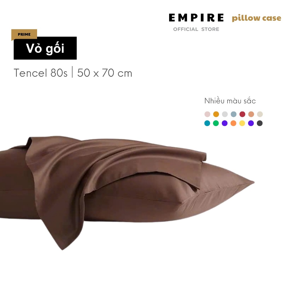 Vỏ gối nằm Tencel 80s cao cấp size 50x70cm EMPIRE Áo gối mềm mịn thoáng mát - EMPIRE Bedding & Decor
