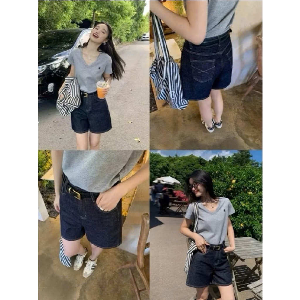 [NEW] Quần Short Jean ZYND - Quần short denim xanh đậm BIGSIZE cúc cài họa tiết tôn eo mông phối đồ cực đẹp DĐ-M8748