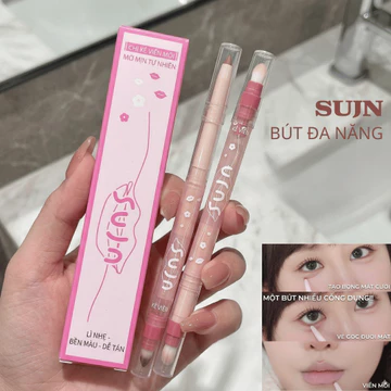 Bút Kẻ Đa Năng 2 Đầu SUJN Kẻ Viền Môi Tạo Hiệu Ứng Kẻ Bọng Mắt Hạ Góc Mắt Định Hình Và Tán Màu Tạo Hình Môi Trái Tim, Mị