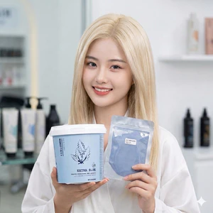 BỘT TẨY XANH ELGON EXTRA BLUE BLEACH DE COLOR ANTI ORANGE NÂNG SÁNG TỪ NỀN TỐI 500G