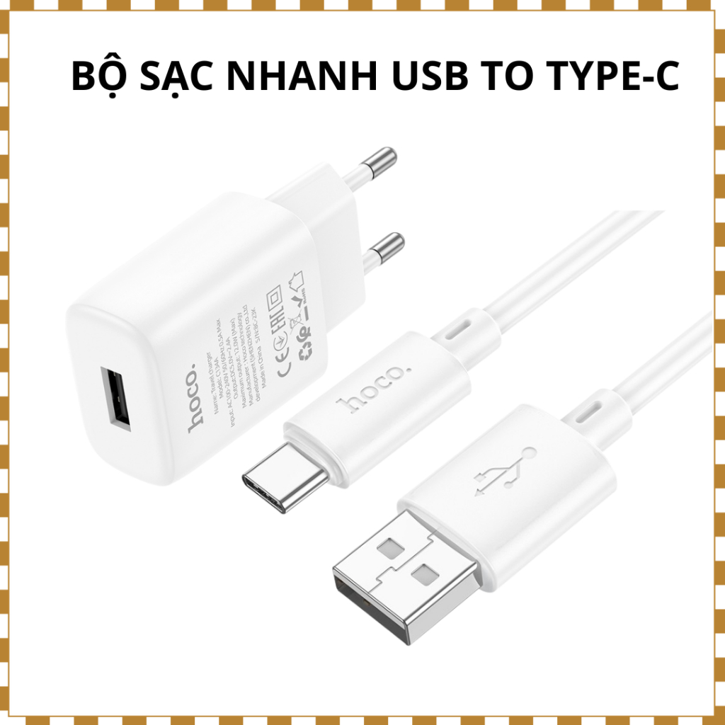 Combo Sạc Hoco C134A 12W Chân Tròn + Cáp Type-C X88 1m Sạc Ổn Định Cho Điện Thoại Tablet Pin Dự Phòng Thiết Bị Điện Tử