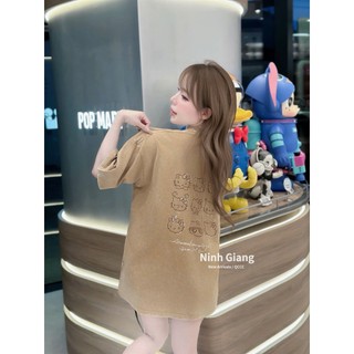 Áo Thun Nữ Kitty Màu Loang Mài Form Rộng QCCC Cao Cấp