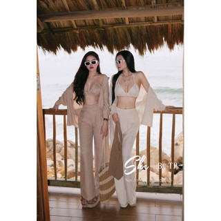 Set 3 Món: Bra Kim Sa + Sơ Mi Đũi + Quần Suông Chuẩn She’s