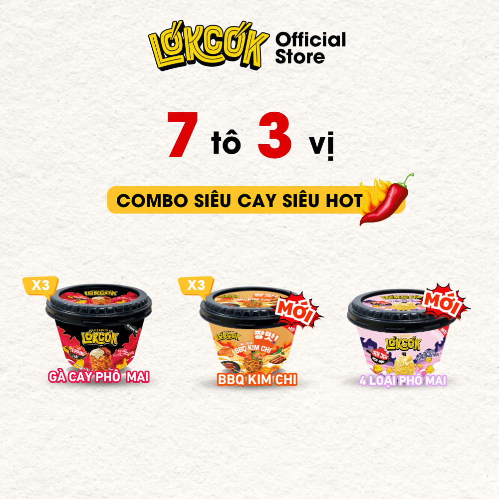 [Chính Hãng] Combo 7 Tô Mì Trộn LOKCOK Đủ Vị - Thực Thần Đường Phố