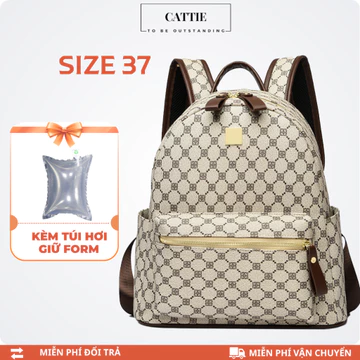 Balo Da Thời Trang Balô Da Pu Cao Cấp Balo Cặp Đi Học Đi Chơi Balo Đựng Laptop 14 Inch CATTIE CB033