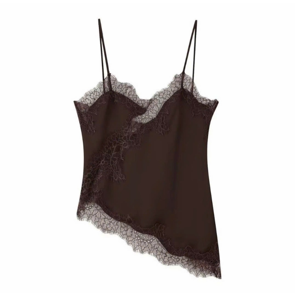 [ sẵn ] Aó Lụa 2 Dây Phối Ren Cao cấp Hottrend/ T&T.SHOP