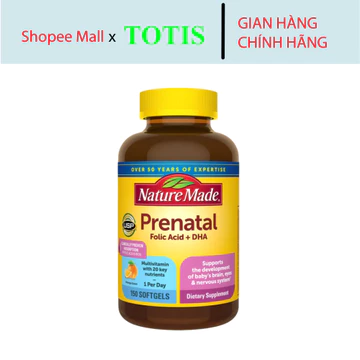 Bổ bầu, Viên uống vitamin bà bầu Nature Made prenatal multi DHA 150v