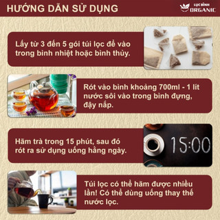 Trà Thanh Niệu - LụcBìnhOrganic - Phối hợp các thảo mộc kim ti.ền thảo, Mã đề, Râu ngô, Râu mèo...