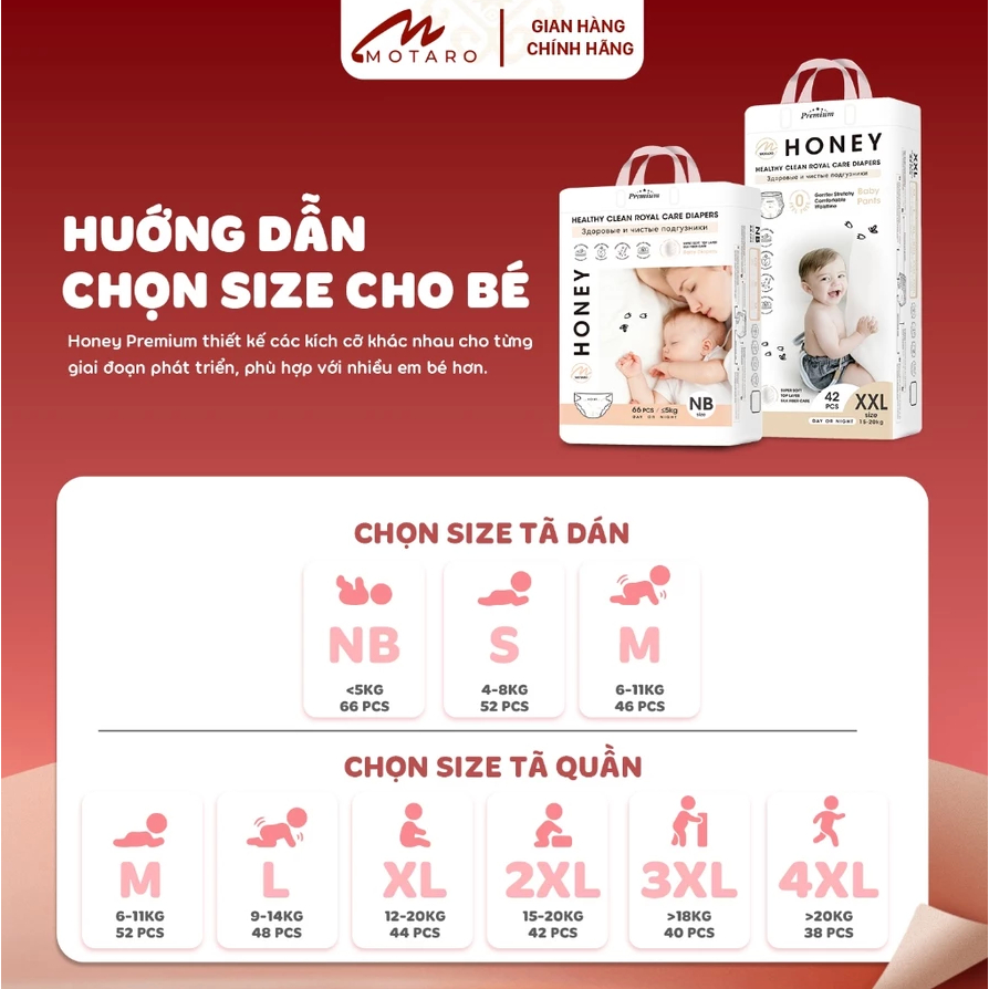 [Deal ghế rung, xe chòi] Combo 2 bịch Bỉm quần Honey chính hãng, siêu mỏng mềm, thấm hút tốt