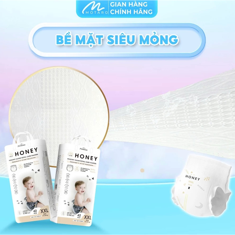 [Deal ghế rung, xe chòi] Combo 2 bịch Bỉm quần Honey chính hãng, siêu mỏng mềm, thấm hút tốt