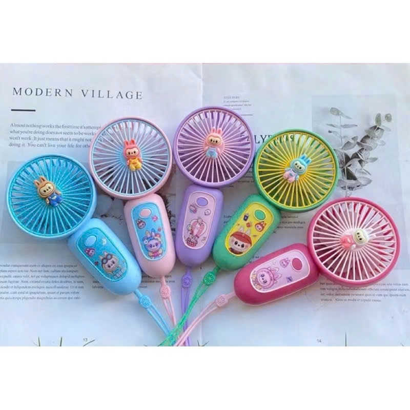Quạt tích điện cầm tay mini capybara, quạt tích điện mini