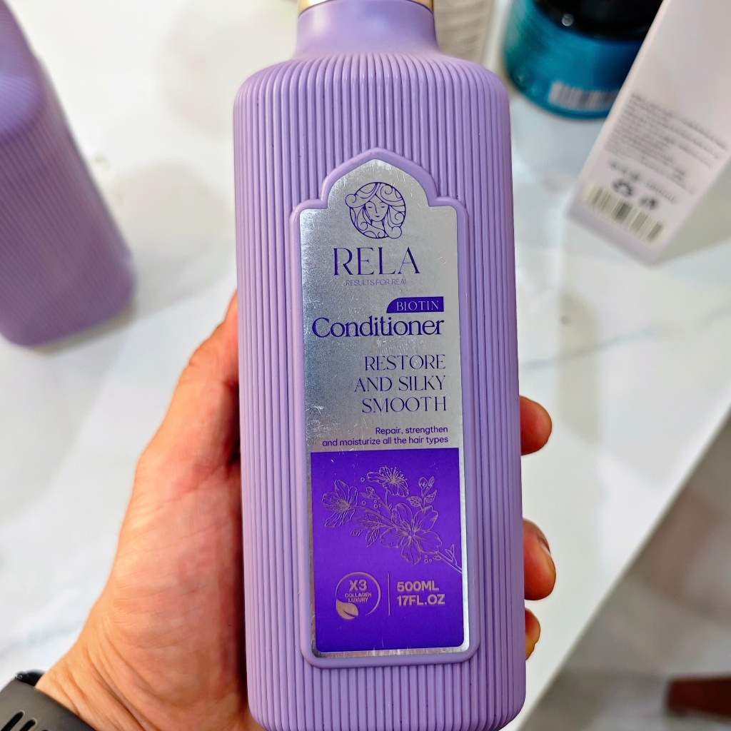 Combo Dầu Gội Xả RELA Biotin 500ml – Dưỡng Tóc Mềm Mượt, Phục Hồi Tóc Khô Xơ, Chăm Sóc Tóc Hư Tổn