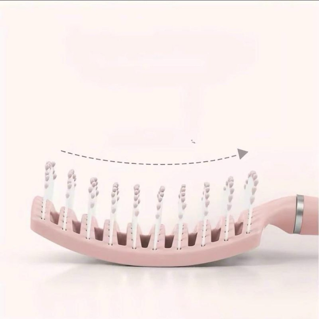 Combo 2 món gương để bàn hình hoa + lược bán nguyệt gỡ rối dễ thương tiện lợi