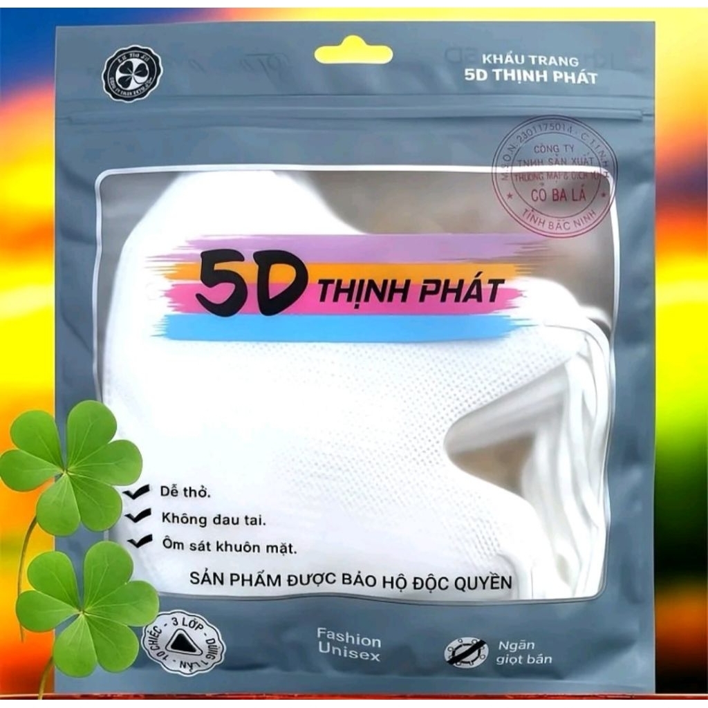 [Deal hời] Thùng 200 chiếc khẩu trang 5D THỊNH PHÁT 3 lớp kháng khuẩn form ôm chống bụi chống tia UV