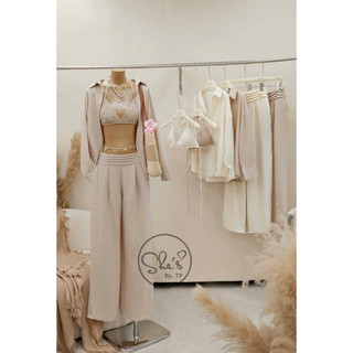 Set 3 Món: Bra Kim Sa + Sơ Mi Đũi + Quần Suông Chuẩn She’s