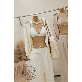 Set 3 Món: Bra Kim Sa + Sơ Mi Đũi + Quần Suông Chuẩn She’s