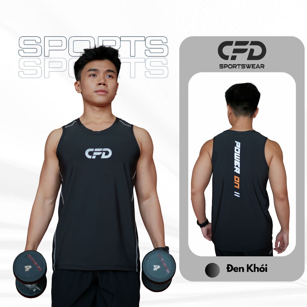 Set 2 Áo Tanktop CFD - Bản Độc Quyền 30.4 - Form Body Fit Gym - Tôn Dáng Tự Nhiên