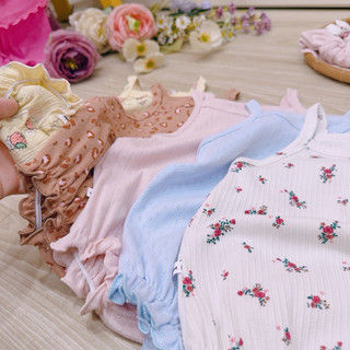 (Trứng 3-13kg) Body hai dây nhún đùi kèm nơ vải cotton