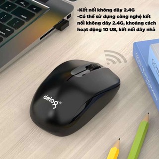 Chuột không dây Wireless 2.4G Deiog Q1 DPI 1600, Thiết kế nhỏ gọn - Phụ Kiện Nhất Tín