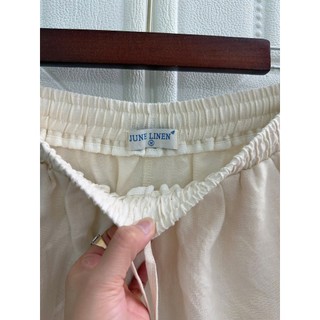 Quần dài ống suông Nam Linen 100%, 200gsm, lưng thun. JUNE LINEN QN26-02