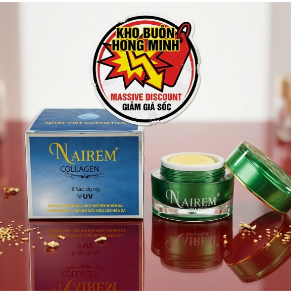 Kem Nairem Thấm Sâu Tan Nhanh - Dưỡng Sáng Mịn, Bảo Vệ Da Trước Ánh Nắng (8 Tác Dụng Xanh)