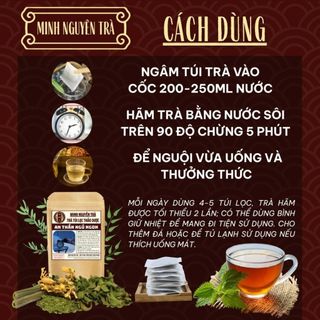 Trà Túi Lọc Ngủ Ngon - Minh Nguyên - ngủ sâu giấc, giảm căng thẳng, tiền đình, mệt mỏi, an thần, tiền đình - Túi 50 lọc