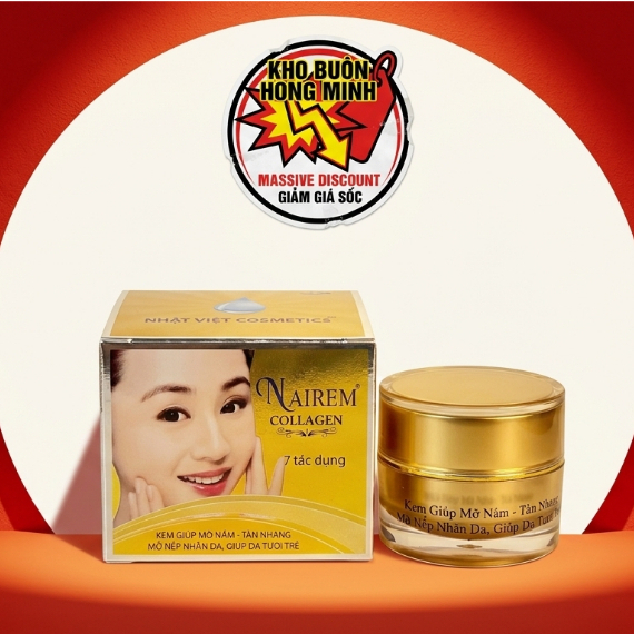 Kem Kiềm Dầu Giảm Nhờn - Kem Phục Hồi Da Hư Tổn, Mờ Thâm Nám Nairem (7 Tác Dụng Vàng)