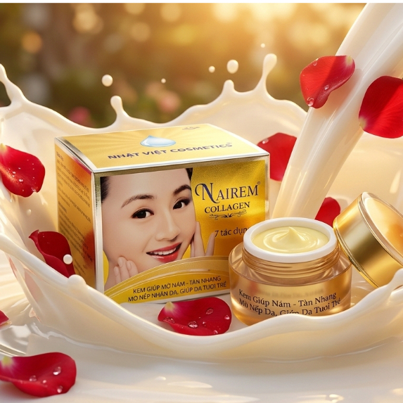 Kem Kiềm Dầu Giảm Nhờn - Kem Phục Hồi Da Hư Tổn, Mờ Thâm Nám Nairem (7 Tác Dụng Vàng)