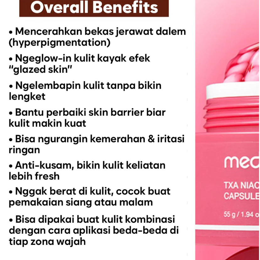 Kem Dưỡng Medicube TXA Niacinamide Capsule Cream 55g / Serum TXA Niacinamide 15% 30ml Dưỡng Sáng Da, Mờ Thâm