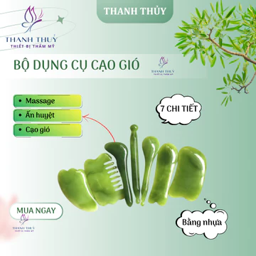 Combo 7 chi tiết Bộ ngọc cạo gió dưỡng sinh bằng nhựa | Dụng cụ cạo gió ấn huyệt massage