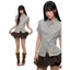 Áo sơ mi nữ ngắn tay caro Cross-Button cúc chéo phong cách Y2K cá tính, chất vải thoáng mát | Khao Boutique