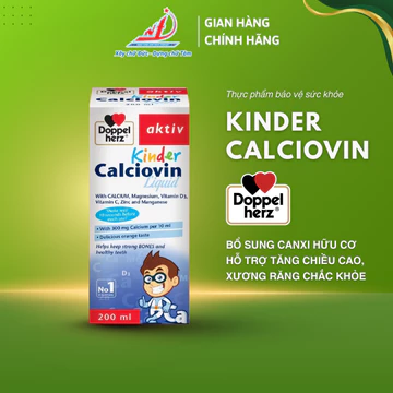 Siro Canxi Cho Bé Doppelherz Kinder Calciovin Bổ Sung Canxi Hữu Cơ Hỗ Trợ Bé Tăng Chiều Cao, Xương Chắc Khỏe (200ml)