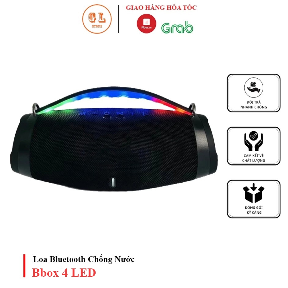 Loa Bluetooth Boombox 4, Thiết Kế Full Led Mới Nhất 2024, Công Suất Cực Khủng, Bảo Hành 1 Đổi 1