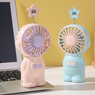 Homee.cok Quạt Cầm Tay Tích Điện Mini Phi Hành Gia - Gió Mạnh, Pin Lâu, Sạc USB, Quạt Mini Để Bàn
