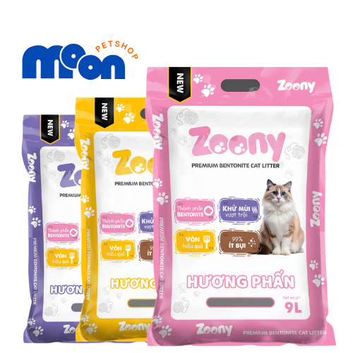 COMBO 3 TÚI Cát vệ sinh cho mèo Zoony 3.5kg - 9l Cát mèo vón khử mùi hiệu quả, tiết kiệm.