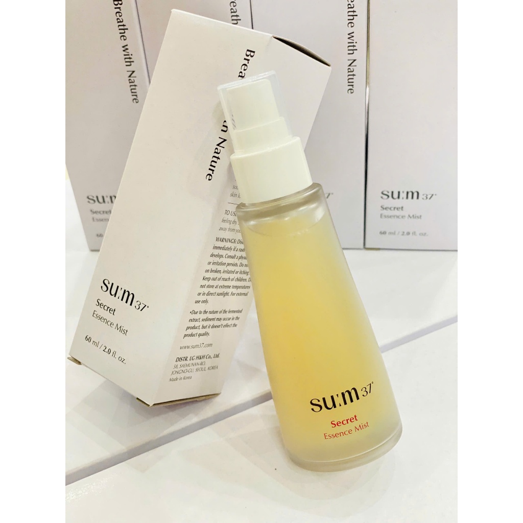 Nước Thần Sum37 - Secret Essence Mist, Dạng Xịt 60ml, Nội Địa Hàn Fullbox - Dưỡng Ẩm Phục Hồi Da
