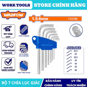 ĐỒ NGHỀ WADFOW Bộ 7 chìa lục giác 1.5-6MM WHK1671