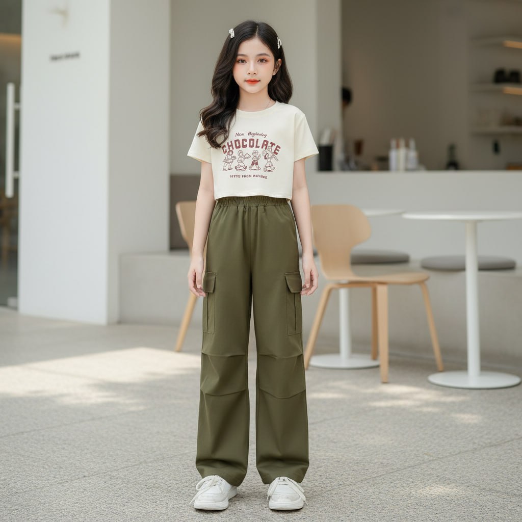 Quần kaki 2 da túi hộp cho bé gái size đại BEESHOP KM0015