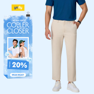 Quần dài kaki nam YODY mặt vải chạm mát, phom regular MCCH26A006
