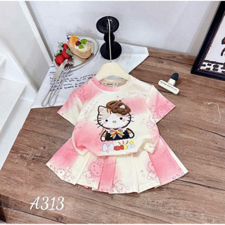 (CÓ LÓT TRONG) Váy xếp ly bé gái in hình HELLO KITTY 9-45kg (M49)